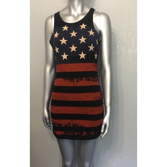 Women's American Flag Tank Dress Patriotic Stars & Stripes Design Size M - Picture 7 of 9